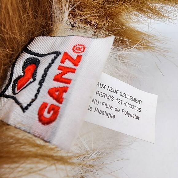 Ganz Webkinz Collie Dog Plush 9" Fluffy Brown Fur Leather Nose HM149 No Code - Picture 8 of 9